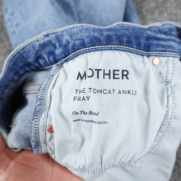 Mother Jeans‎ Womens 26 The Tomcat Ankle Fray Mid Rise Denim Raw Hem On The Road - Picture 11 of 16